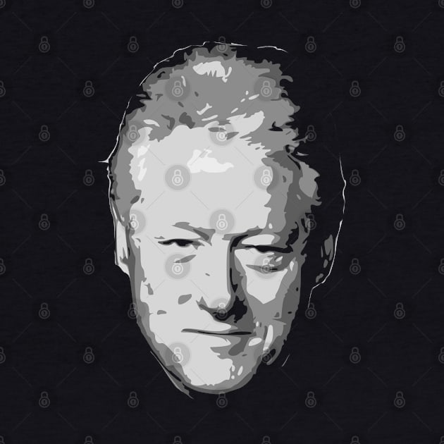Bill Clinton Black and White by Nerd_art